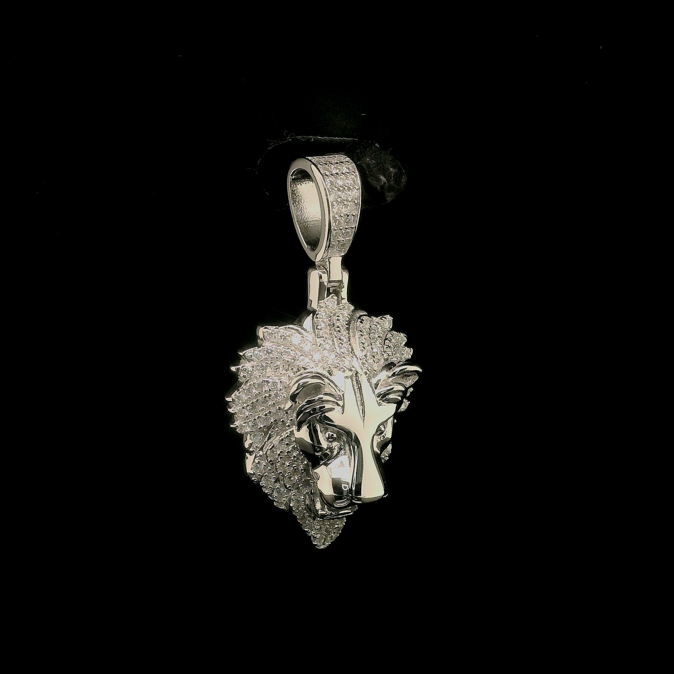 Men's Iced Out Lion Head Pendant | 24mm | VVS