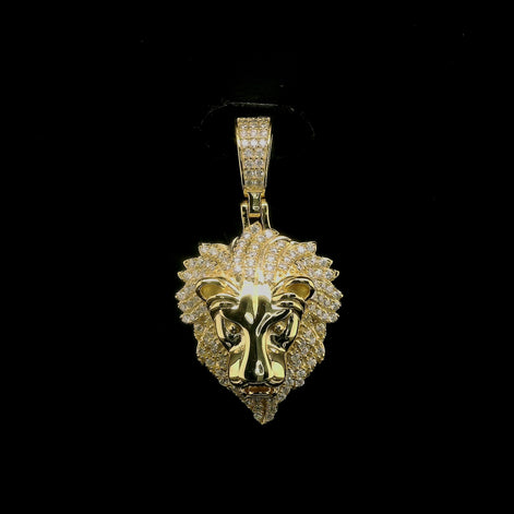 Men's Iced Out Lion Head Pendant | 24mm | VVS