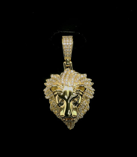 Men's Iced Out Lion Head Pendant | 24mm | VVS