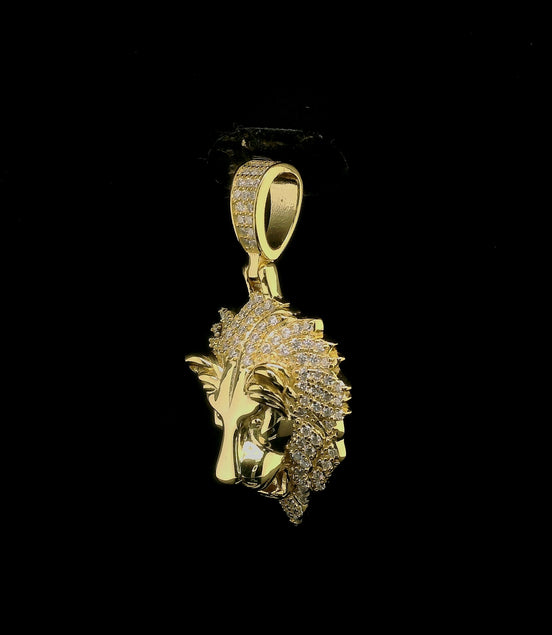Men's Iced Out Lion Head Pendant | 24mm | VVS