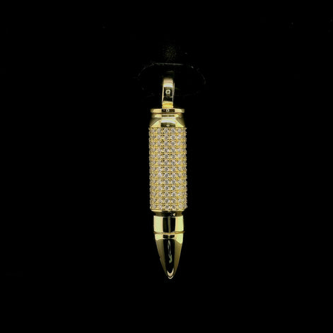 Iced Out Moissanite Bullet Pendant | 34mm | VVS