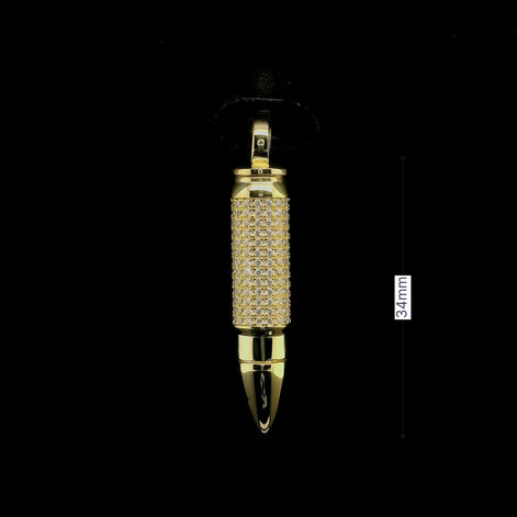 Iced Out Moissanite Bullet Pendant | 34mm | VVS