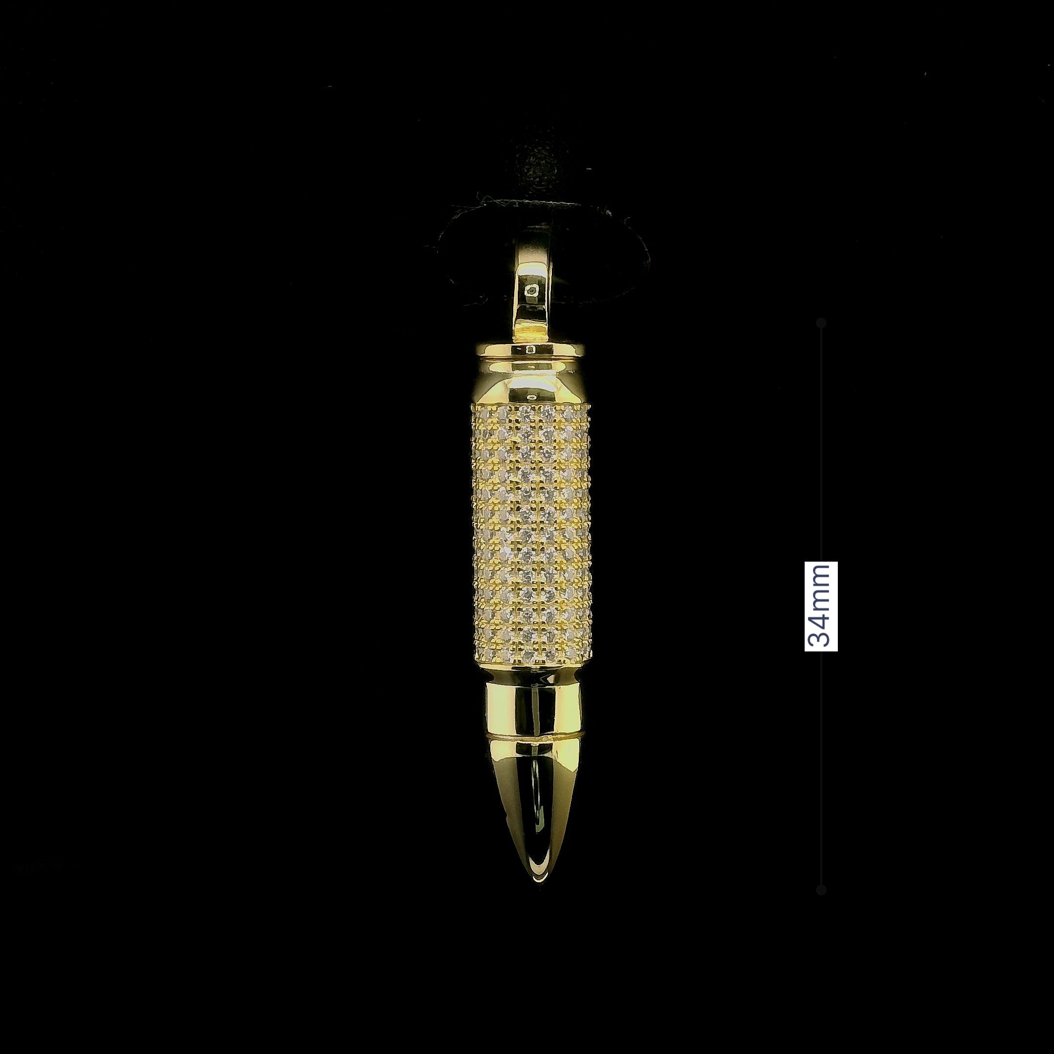Iced Out Moissanite Bullet Pendant | 34mm | VVS