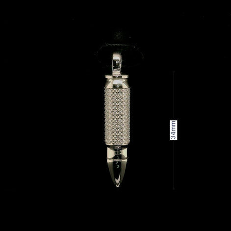 Iced Out Moissanite Bullet Pendant | 34mm | VVS