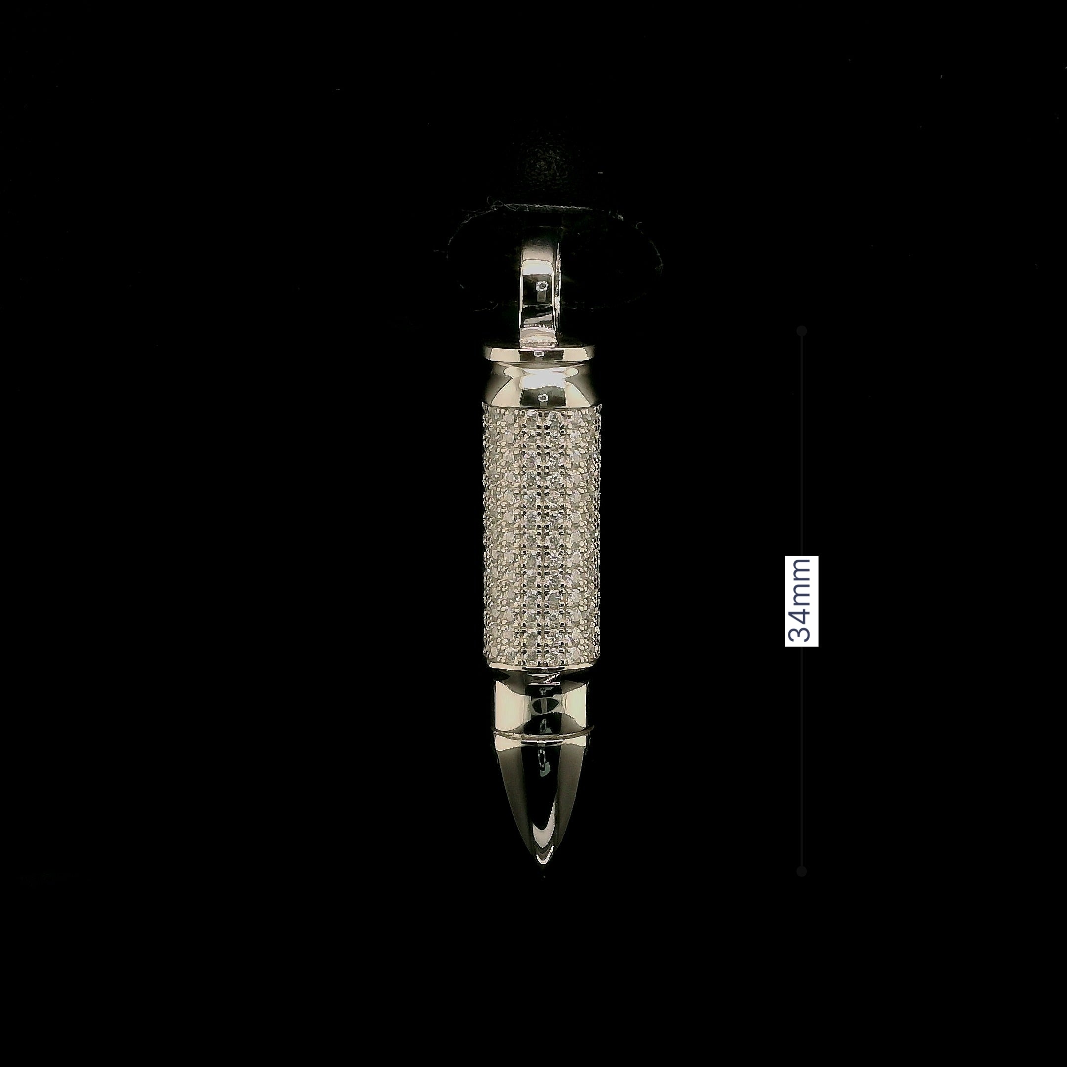 Iced Out Moissanite Bullet Pendant | 34mm | VVS