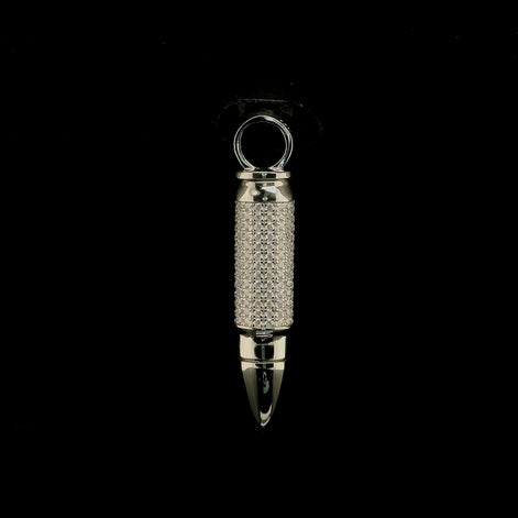 Iced Out Moissanite Bullet Pendant | 34mm | VVS