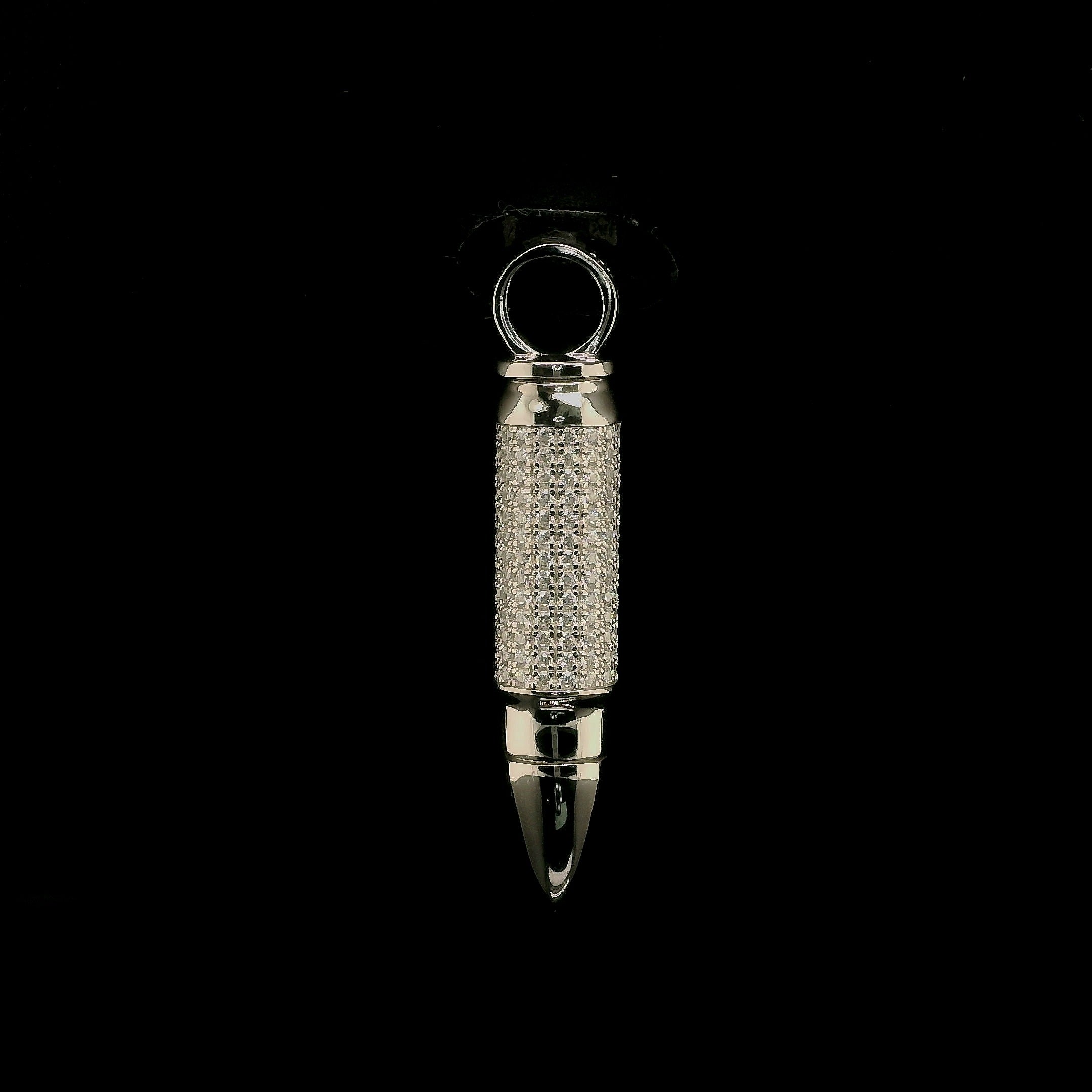 Iced Out Moissanite Bullet Pendant | 34mm | VVS