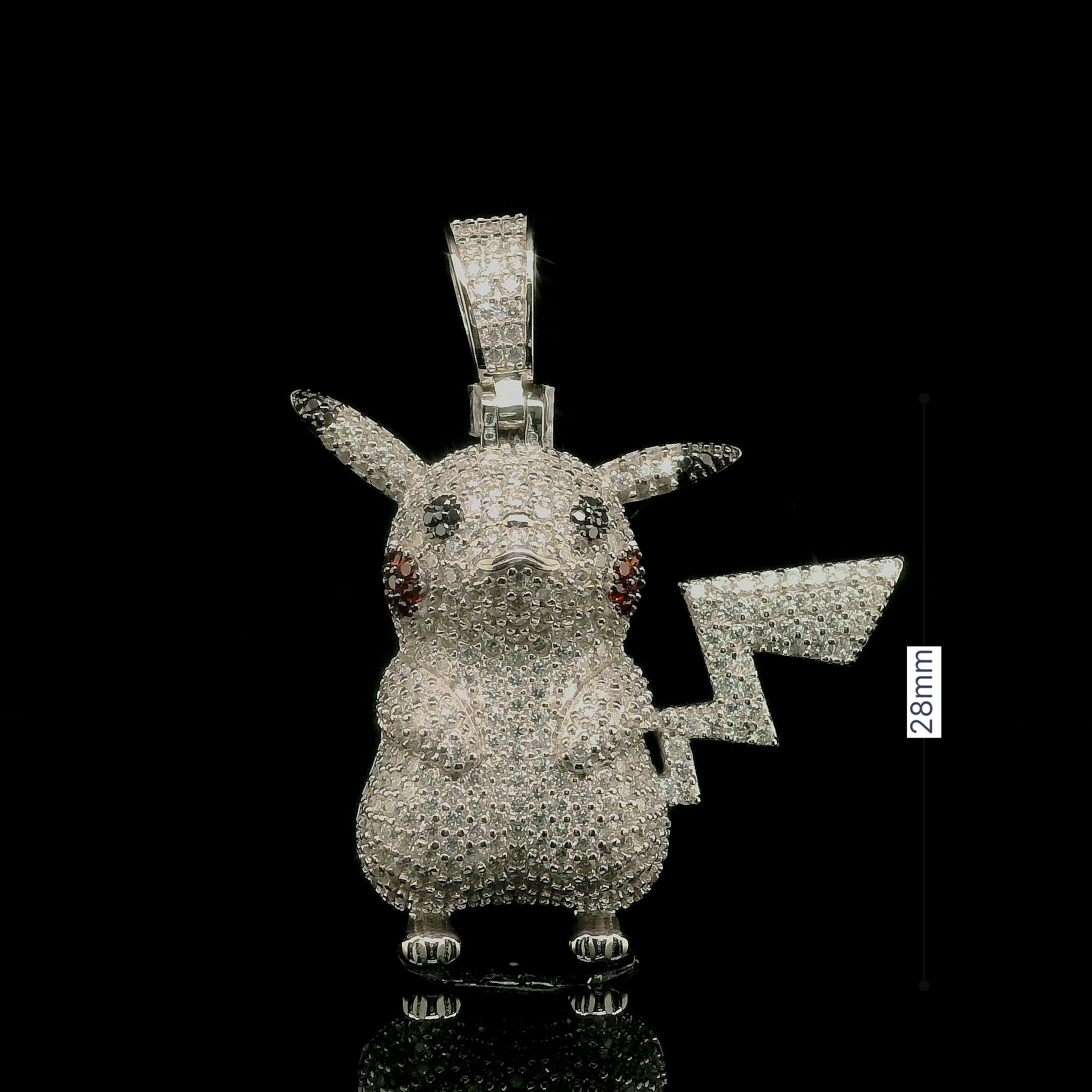 Pokemon Iced out Pikachu Pendant | 3.3ct | 28mm | VVS