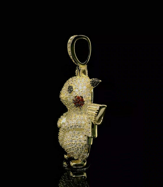 Pokemon Iced out Pikachu Pendant | 3.3ct | 28mm | VVS