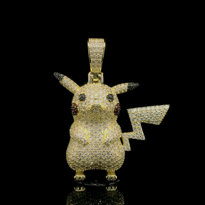 Pokemon Iced out Pikachu Pendant | 3.3ct | 28mm | VVS