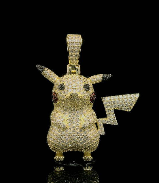Pokemon Iced out Pikachu Pendant | 3.3ct | 28mm | VVS