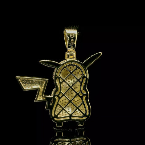 Pokemon Iced out Pikachu Pendant | 3.3ct | 28mm | VVS