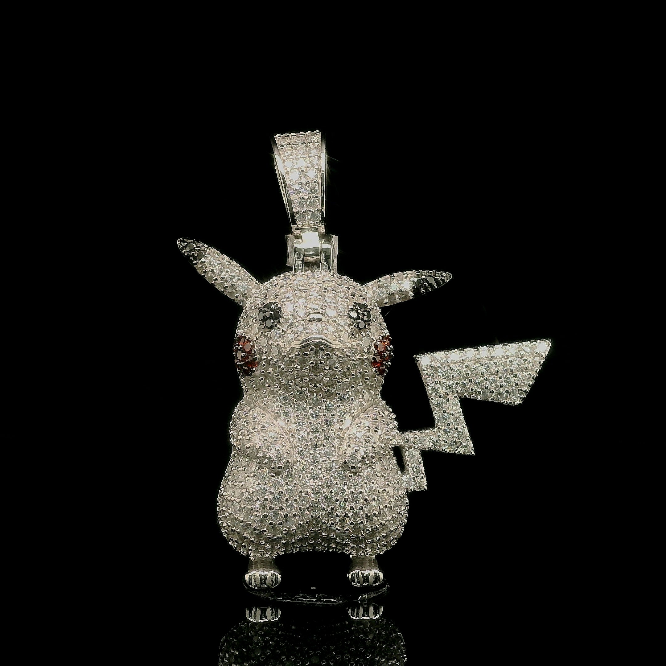 Pokemon Iced out Pikachu Pendant | 3.3ct | 28mm | VVS