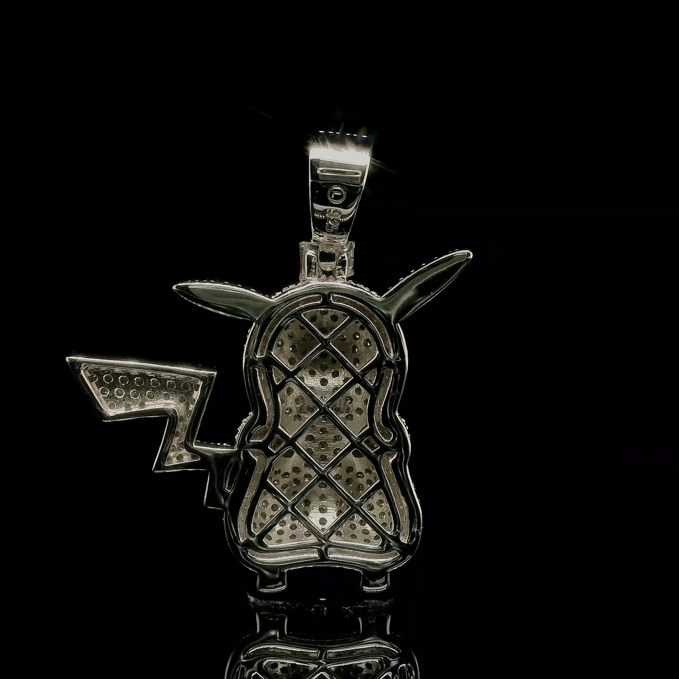 Pokemon Iced out Pikachu Pendant | 3.3ct | 28mm | VVS