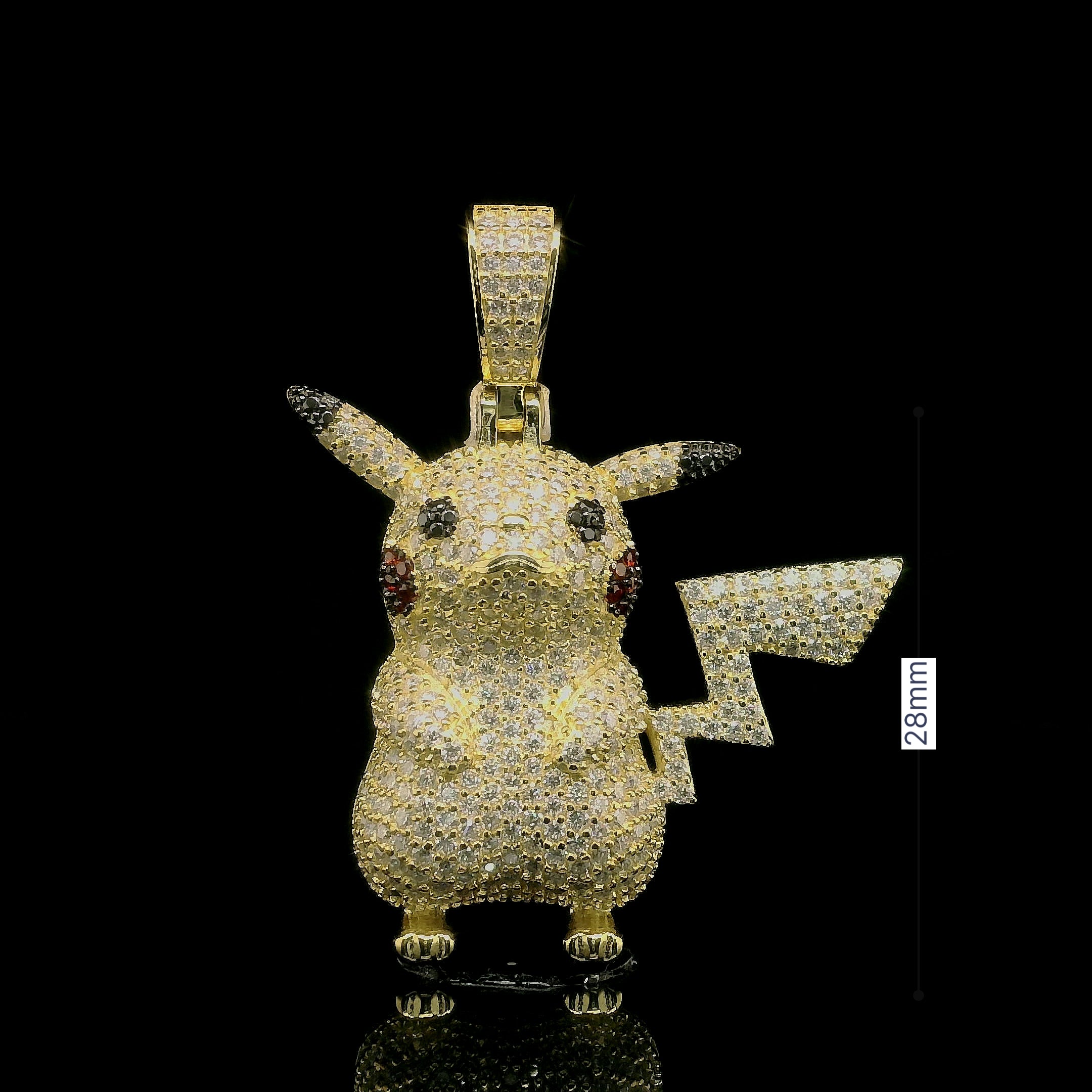 Pokemon Iced out Pikachu Pendant | 3.3ct | 28mm | VVS