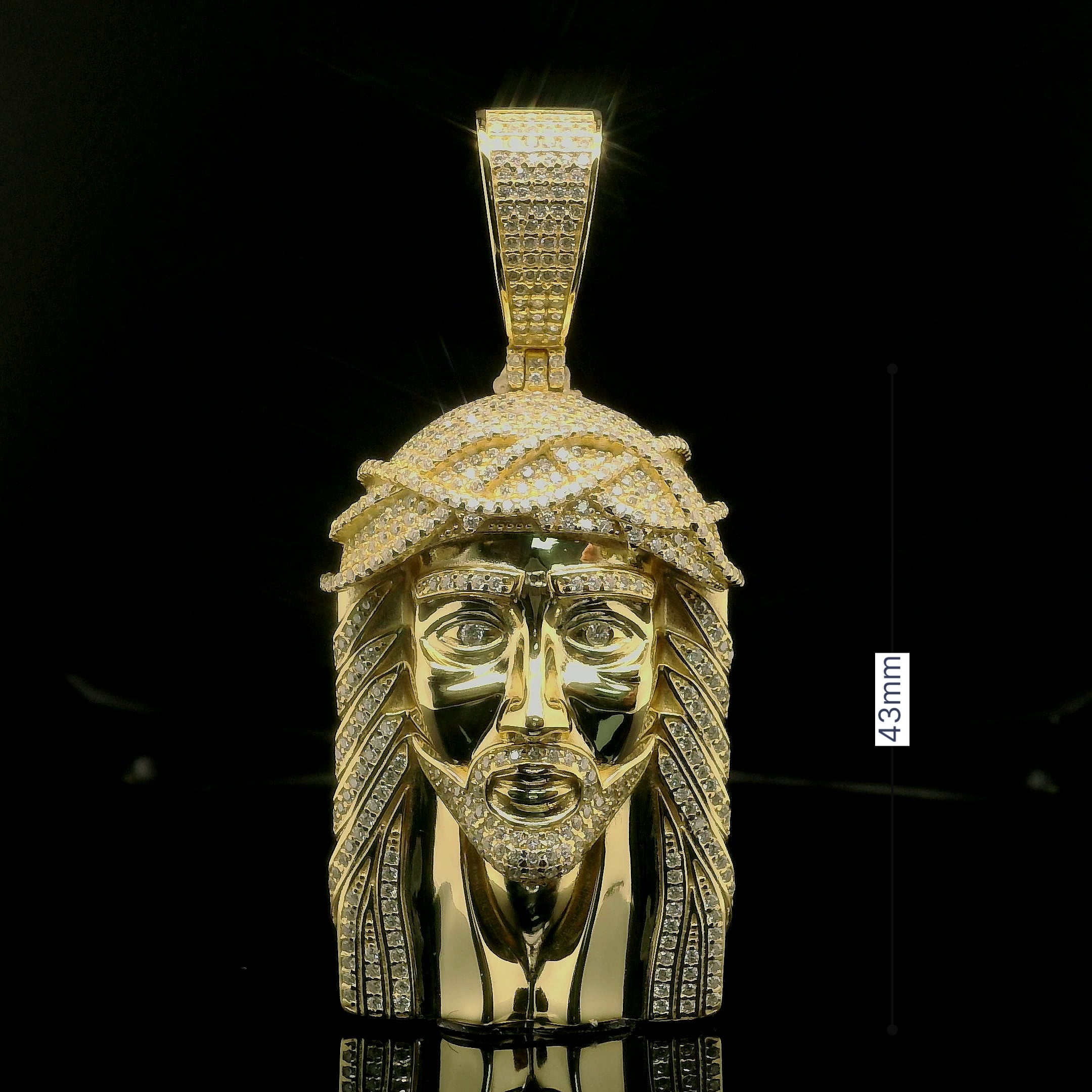 Men's Iced Out Jesus Piece Pendant | 2.88ct | 43mm | VVS