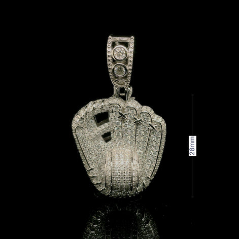 Men's Iced Out Moissanite Baseball Glove Pendant | 2.86ct | 28mm | VVS