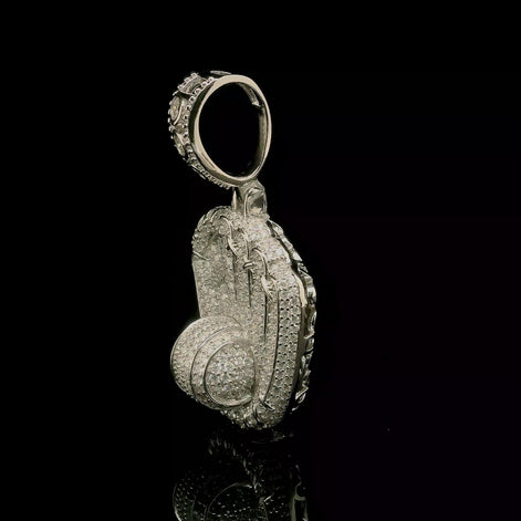 Men's Iced Out Moissanite Baseball Glove Pendant | 2.86ct | 28mm | VVS