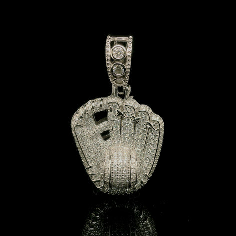 Men's Iced Out Moissanite Baseball Glove Pendant | 2.86ct | 28mm | VVS