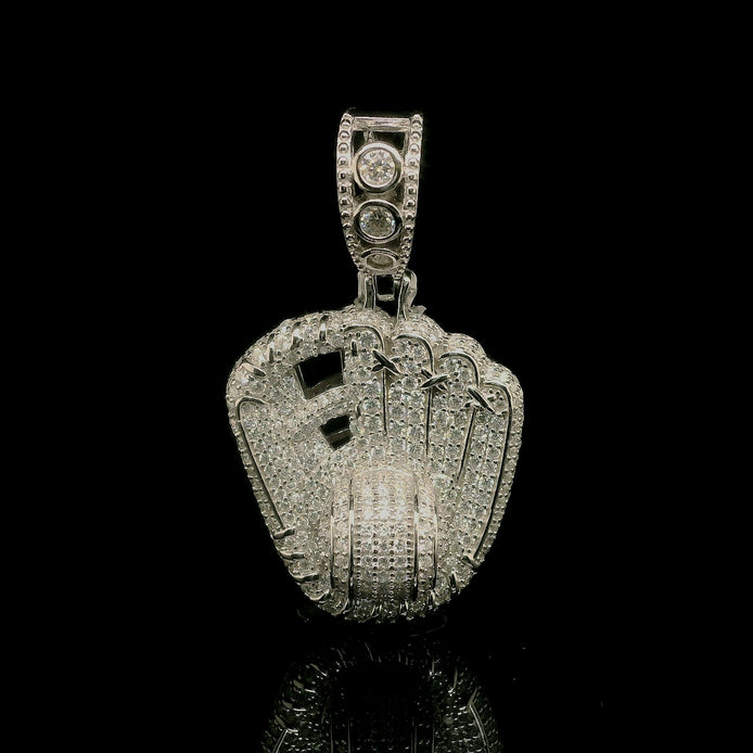 Men's Iced Out Moissanite Baseball Glove Pendant | 2.86ct | 28mm | VVS
