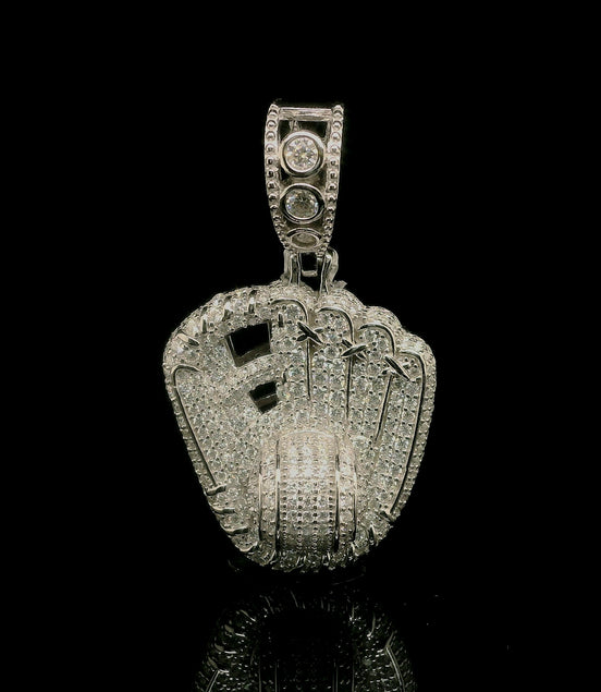 Men's Iced Out Moissanite Baseball Glove Pendant | 2.86ct | 28mm | VVS