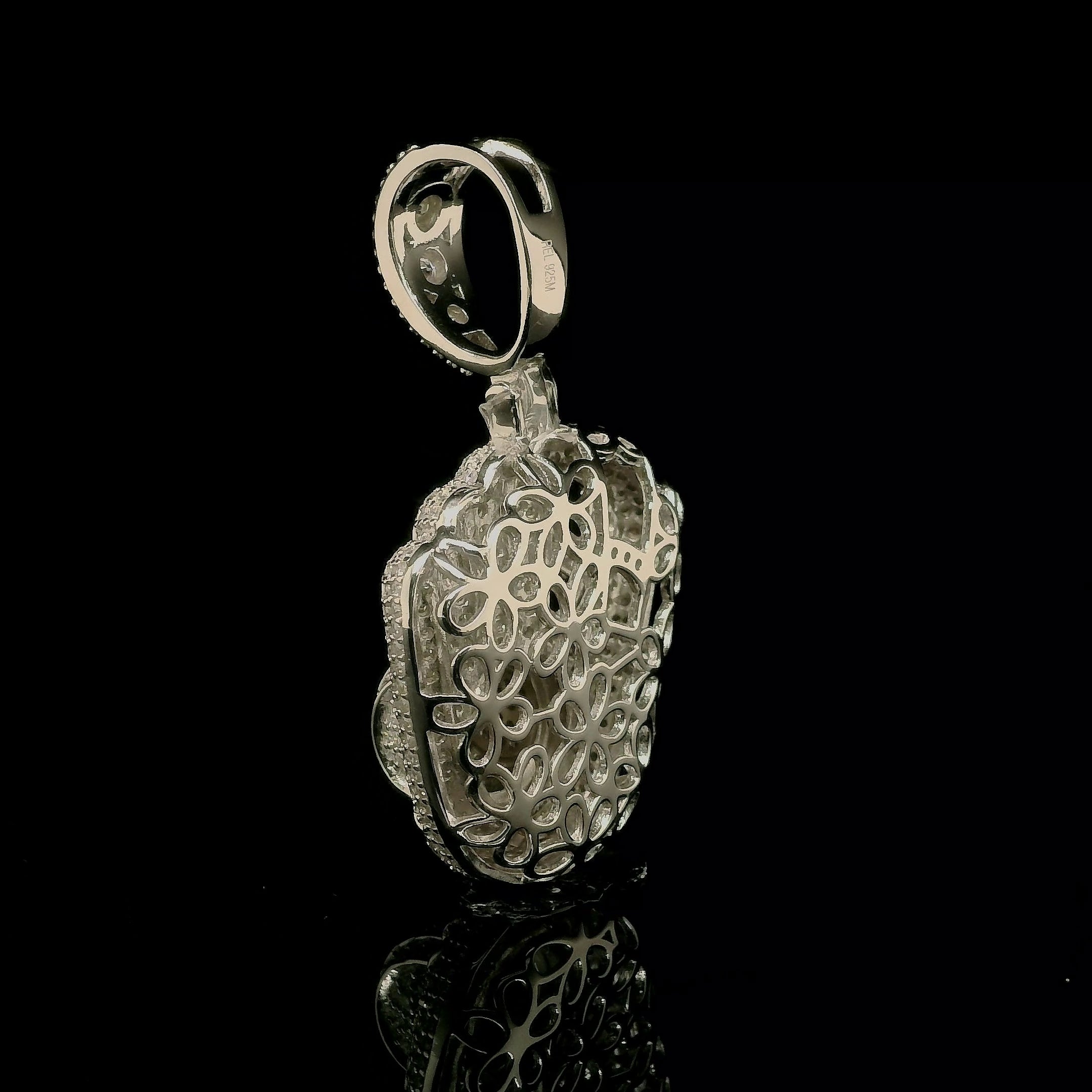 Men's Iced Out Moissanite Baseball Glove Pendant | 2.86ct | 28mm | VVS