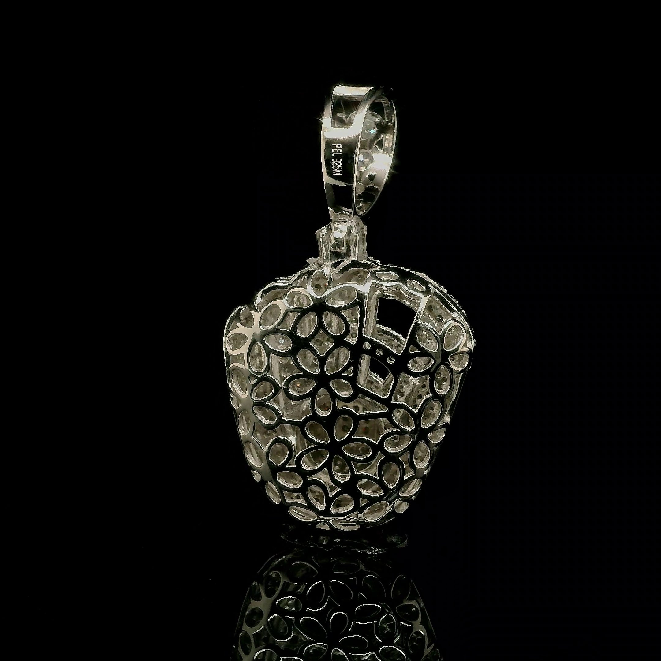 Men's Iced Out Moissanite Baseball Glove Pendant | 2.86ct | 28mm | VVS