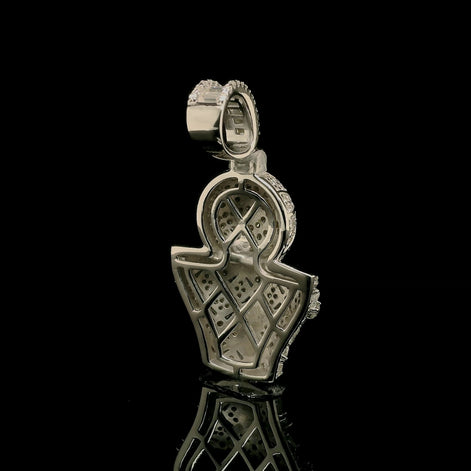 Men's Iced Out Moissanite Basketball & Hoop Pendant | 3.34ct | 30mm | VVS
