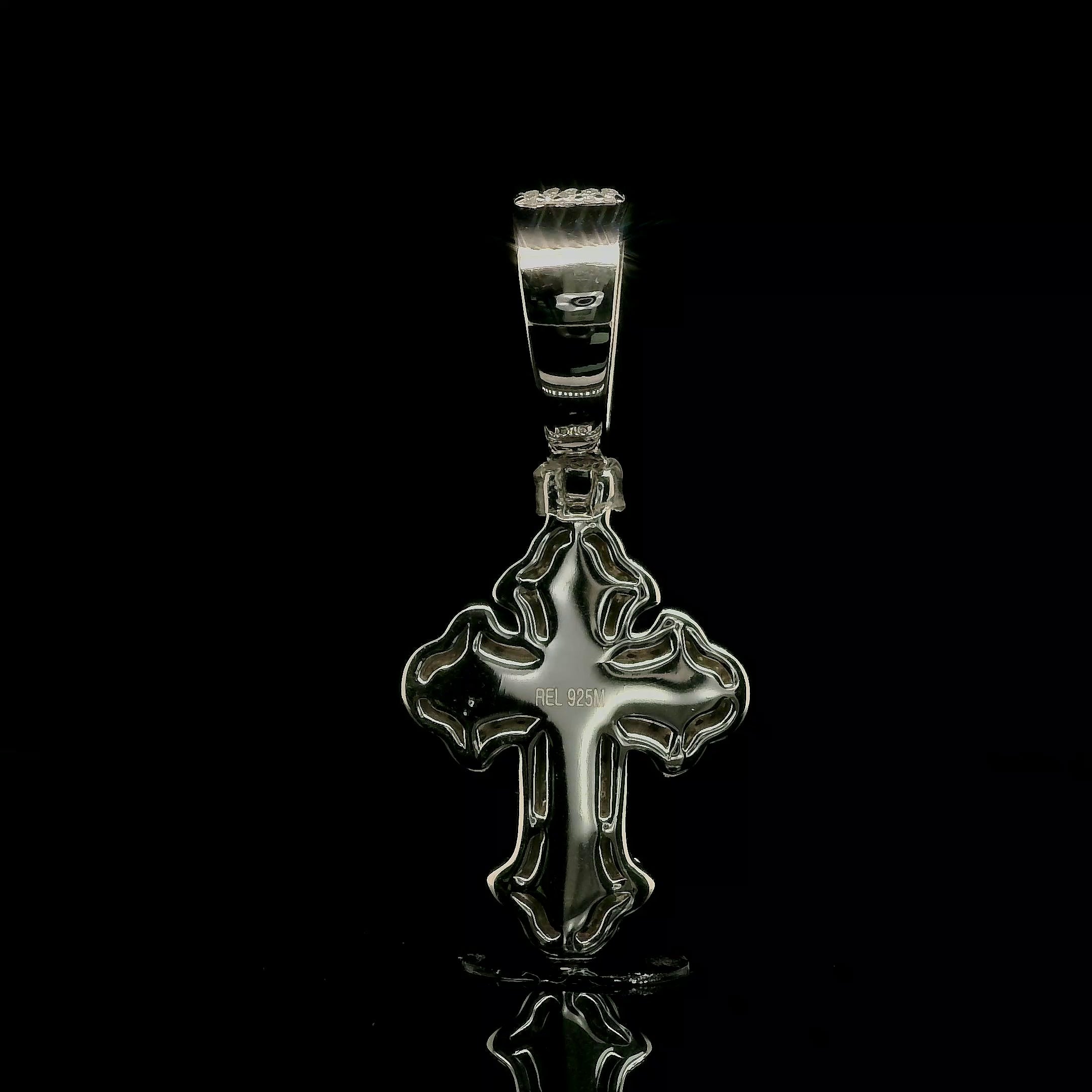 Men's Iced Out Moissanite Baguette Cross Pendant | 1.69ct | 25mm | VVS