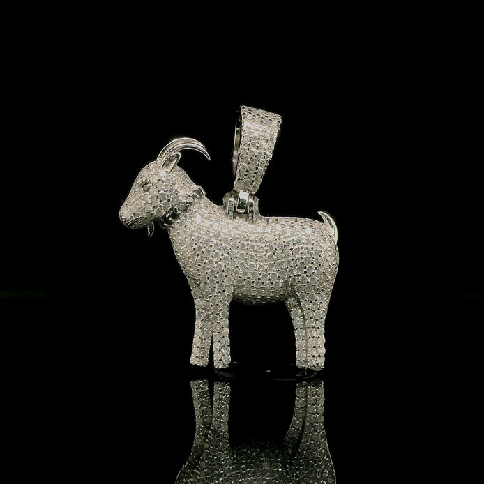 Men's Iced Out Moissanite 3D Goat Pendant | 2.22ct | 30mm | VVS