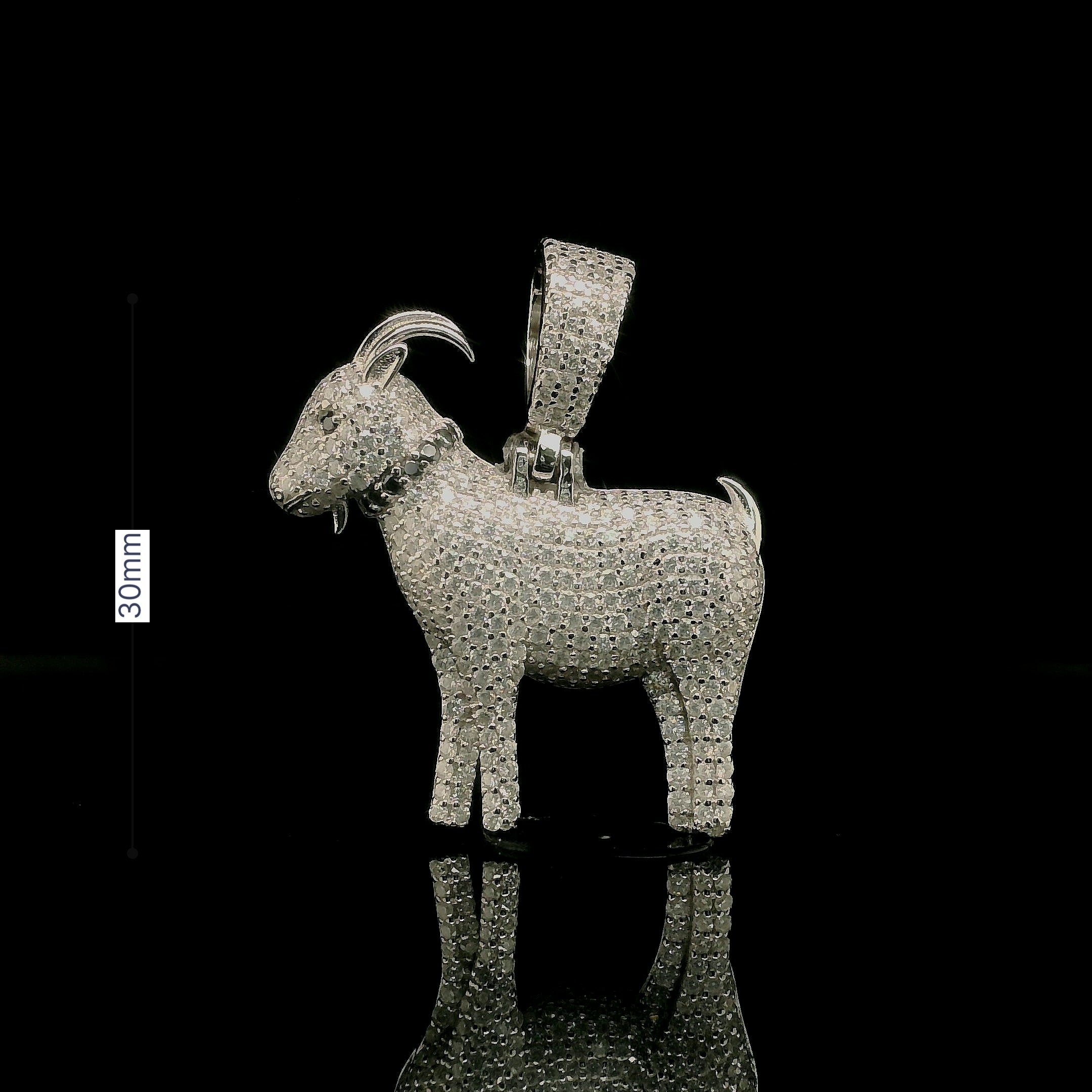 Men's Iced Out Moissanite 3D Goat Pendant | 2.22ct | 30mm | VVS