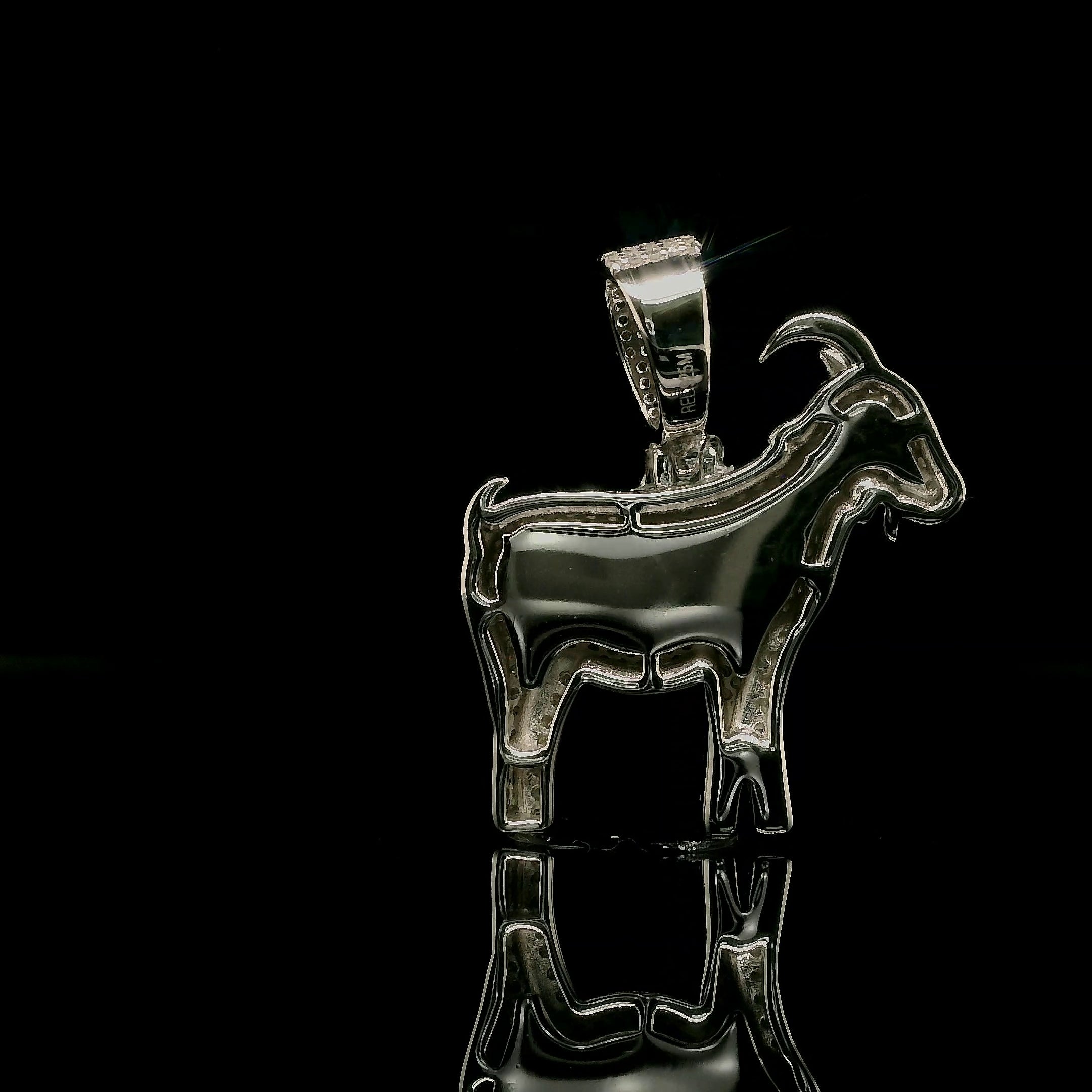 Men's Iced Out Moissanite 3D Goat Pendant | 2.22ct | 30mm | VVS