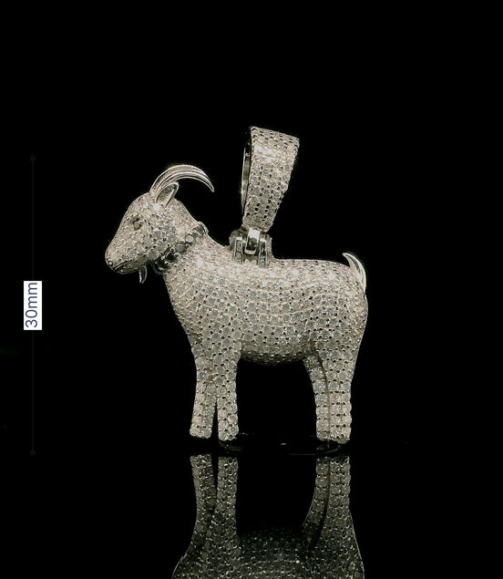 Men's Iced Out Moissanite 3D Goat Pendant | 2.22ct | 30mm | VVS