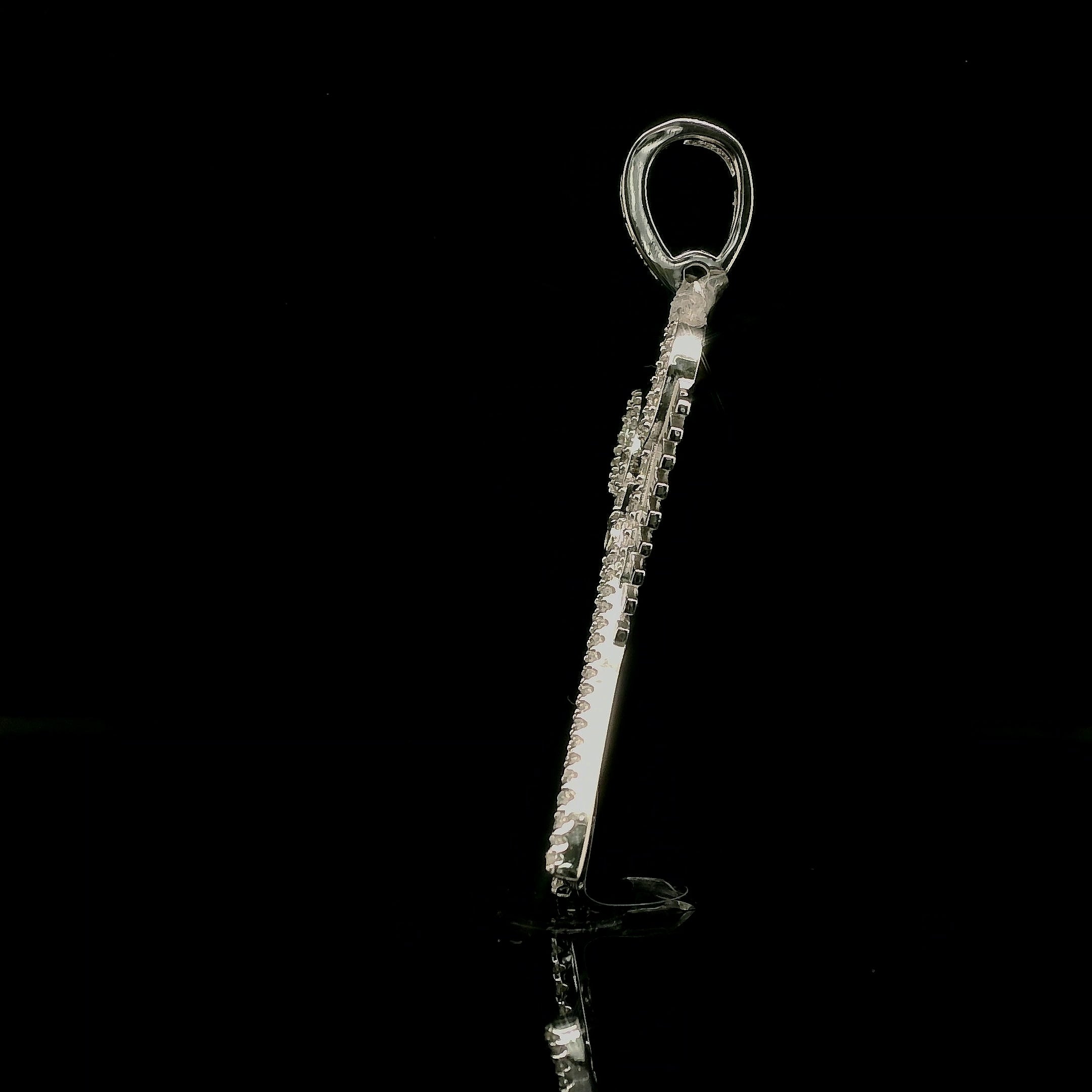 Men's Iced Out Moissanite Barber Shears & Comb Pendant | 0.83ct | 38mm | VVS