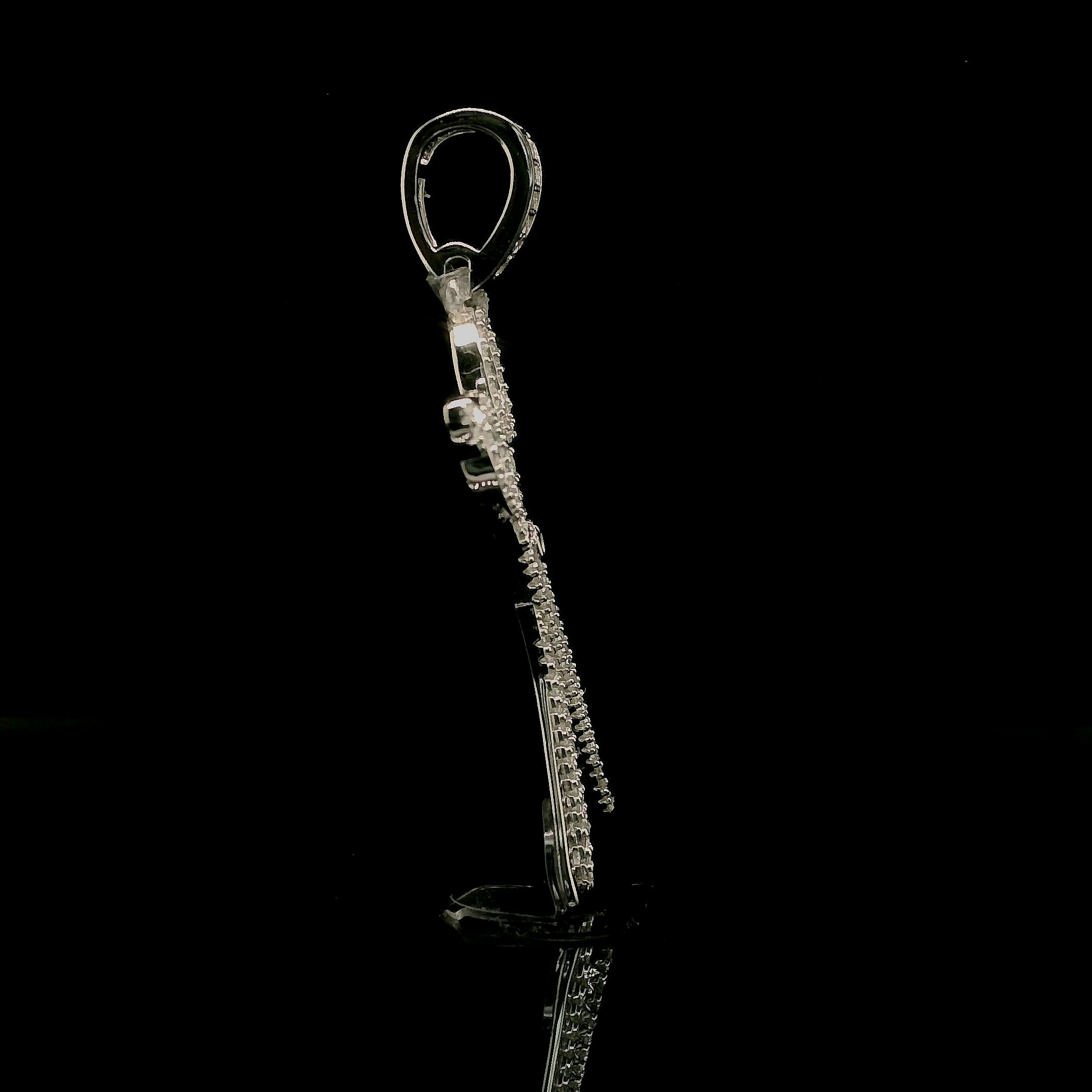 Men's Iced Out Moissanite Barber Shears & Comb Pendant | 0.83ct | 38mm | VVS