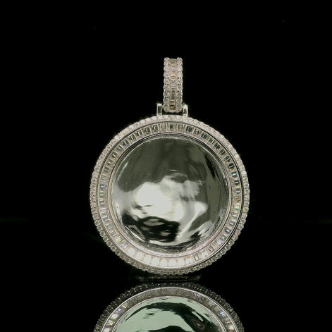 Men's Iced Out Moissanite Round Memory Picture Pendant | 2.55ct | 33mm | VVS