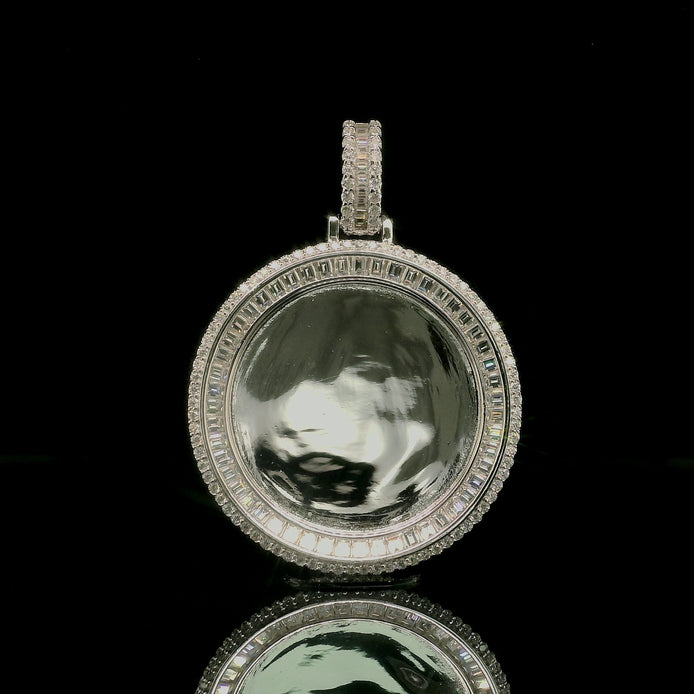 Men's Iced Out Moissanite Round Memory Picture Pendant | 2.55ct | 33mm | VVS