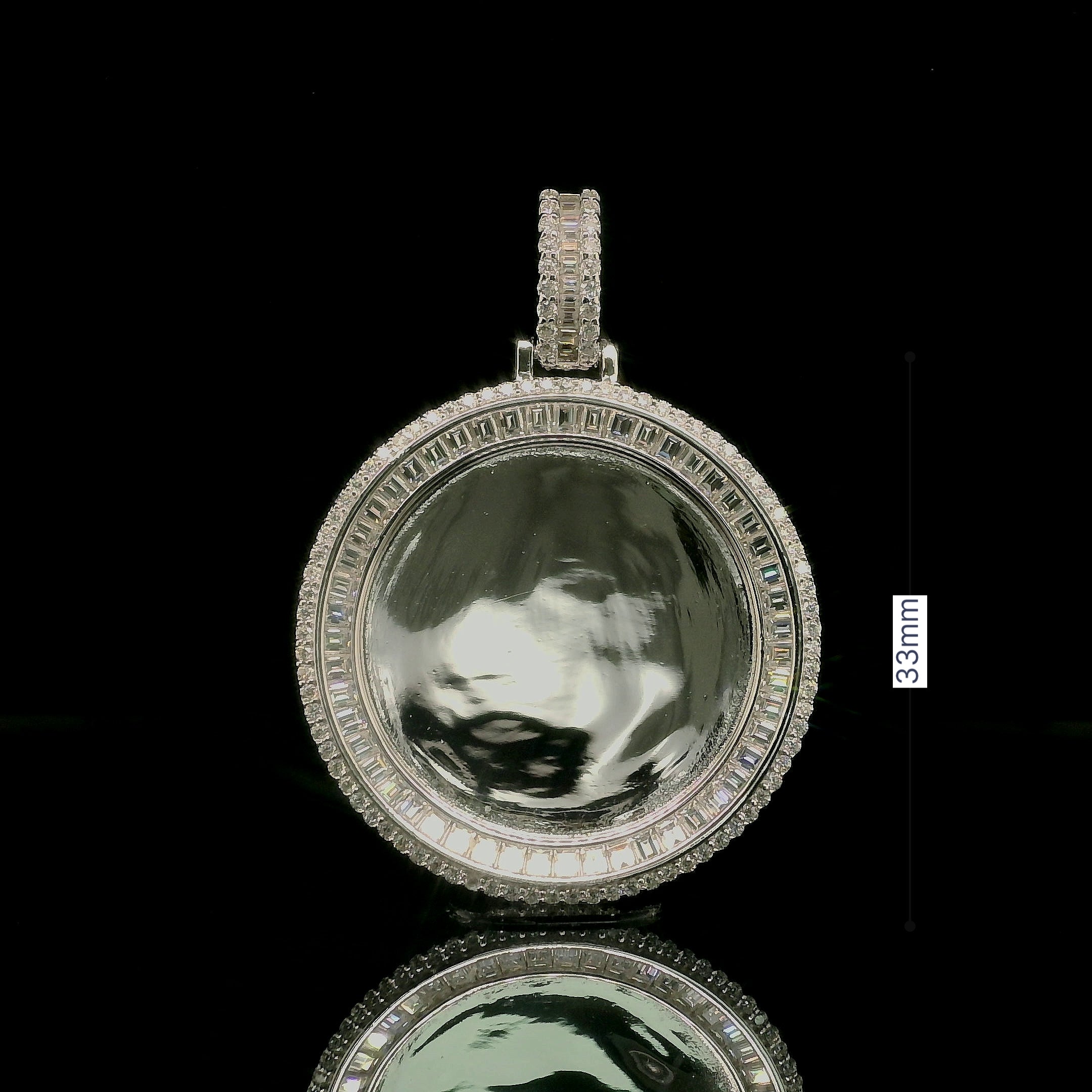 Men's Iced Out Moissanite Round Memory Picture Pendant | 2.55ct | 33mm | VVS