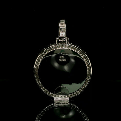 Men's Iced Out Moissanite Round Memory Picture Pendant | 2.55ct | 33mm | VVS