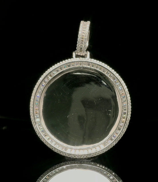 Men's Iced Out Moissanite Round Memory Picture Pendant | 2.7ct | 42mm | VVS