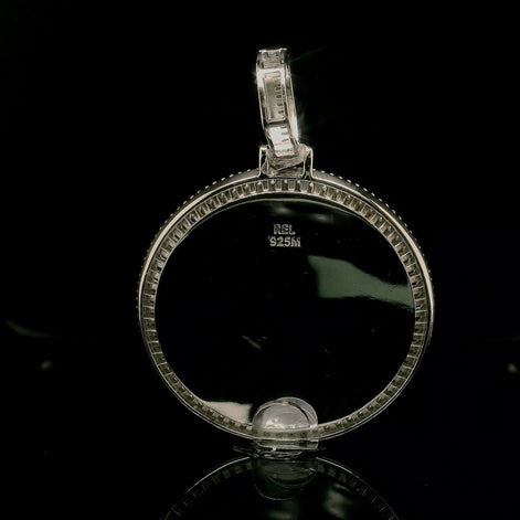 Men's Iced Out Moissanite Round Memory Picture Pendant | 2.7ct | 42mm | VVS