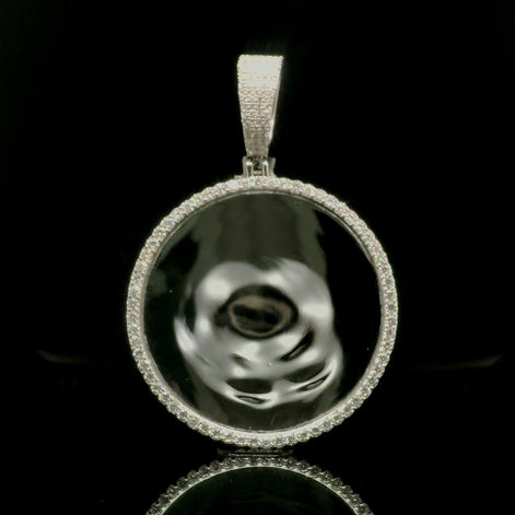 Men's Iced Out Moissanite Round Memory Picture Pendant | 3.35ct | 45mm | VVS