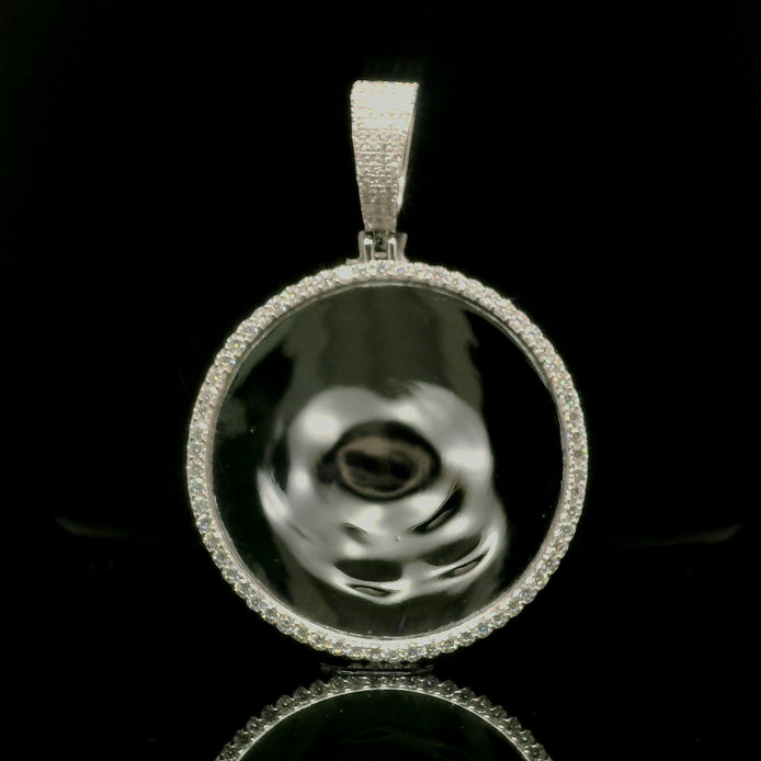 Men's Iced Out Moissanite Round Memory Picture Pendant | 3.35ct | 45mm | VVS