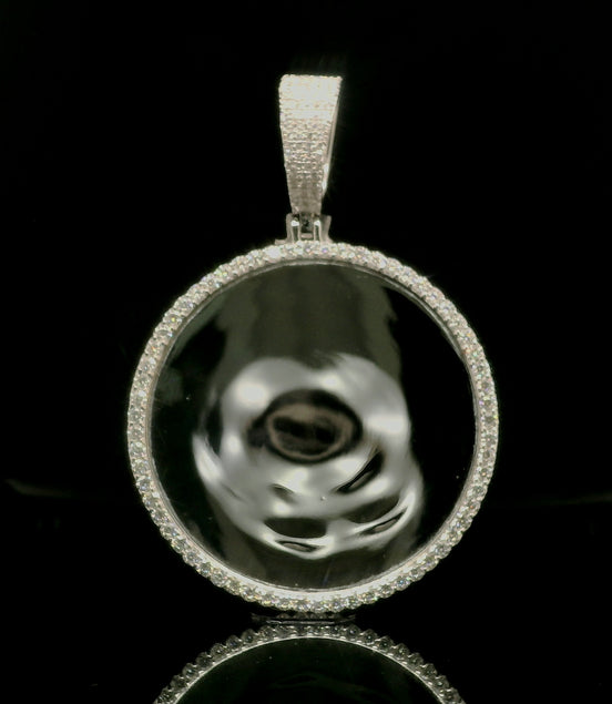 Men's Iced Out Moissanite Round Memory Picture Pendant | 3.35ct | 45mm | VVS