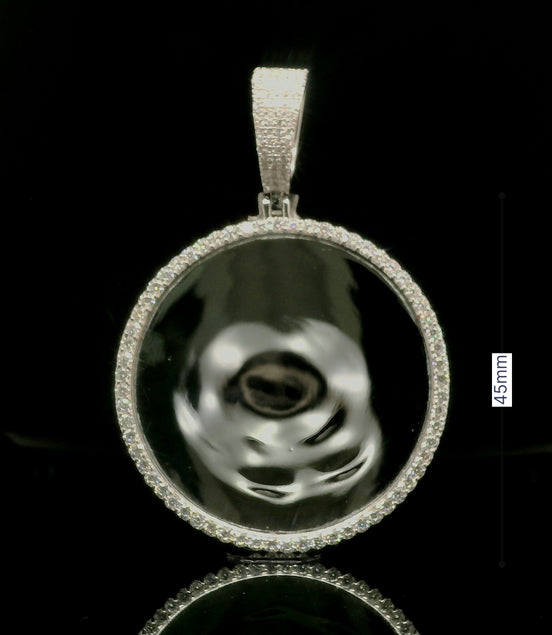Men's Iced Out Moissanite Round Memory Picture Pendant | 3.35ct | 45mm | VVS