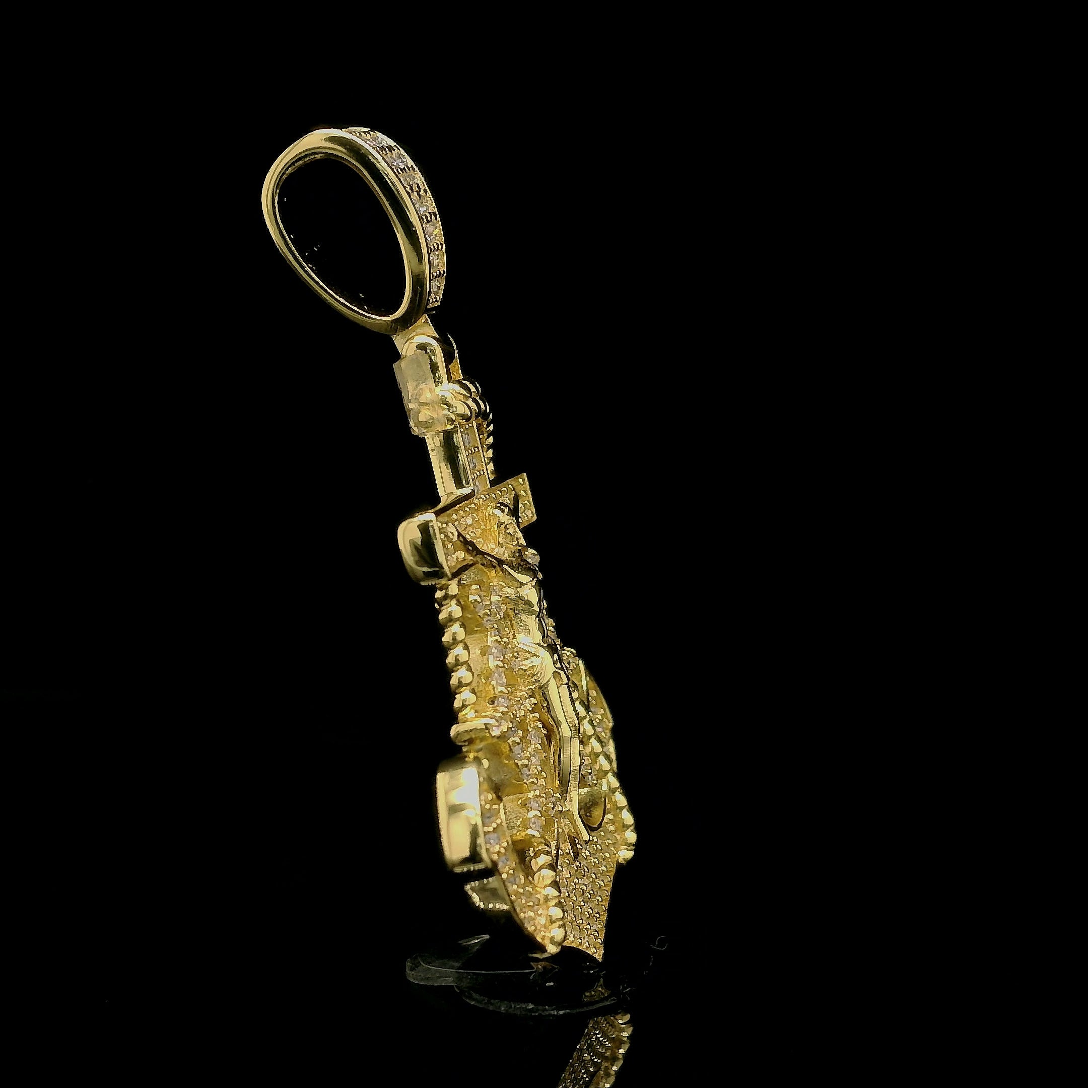 Men's Iced Out Crucifix Anchor Ship Wheel Pendant | 0.8ct | 30mm | VVS