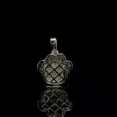 Two Tone Gold Paw Print Diamond Pendant | 1.01ct | 18mm | VVS
