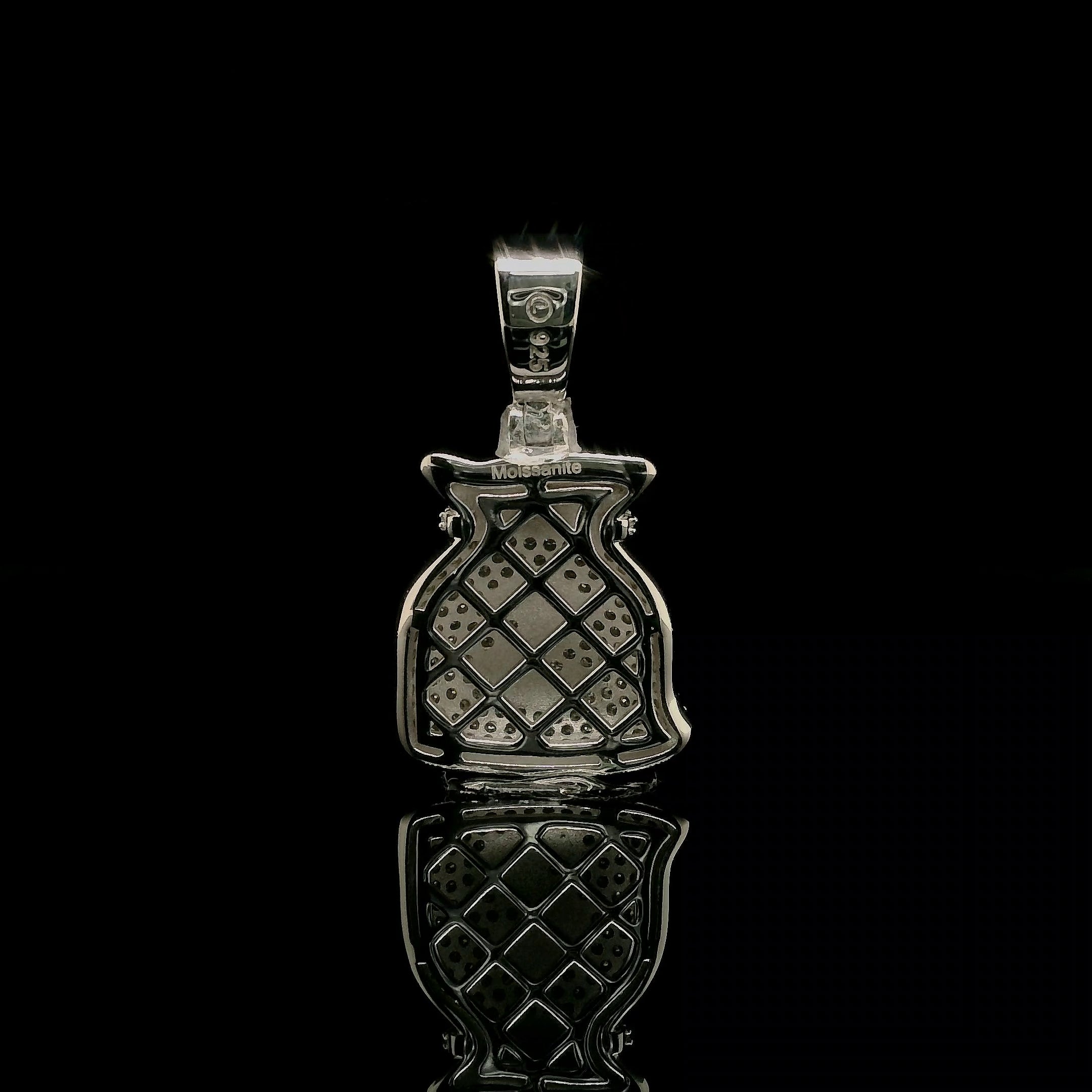 Micro Pave Diamond Money Bag Pendant | 1.28ct | 20mm | VVS