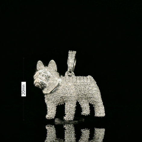 Iced Out French Bulldog Pendant | 1.13ct VVS | 20mm