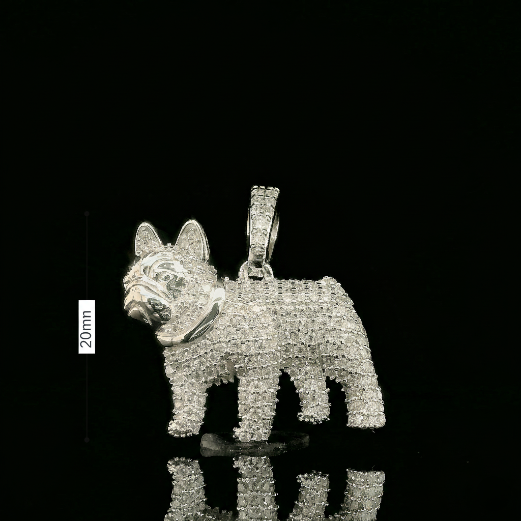 Iced Out French Bulldog Pendant | 1.13ct VVS | 20mm